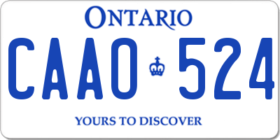 ON license plate CAAO524