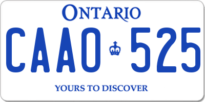 ON license plate CAAO525