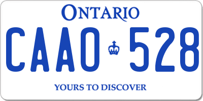 ON license plate CAAO528