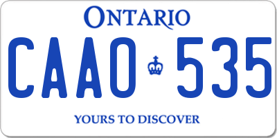 ON license plate CAAO535