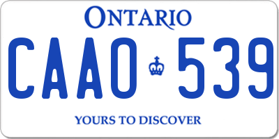 ON license plate CAAO539