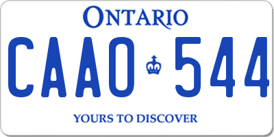 ON license plate CAAO544