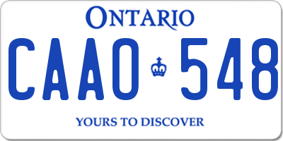 ON license plate CAAO548