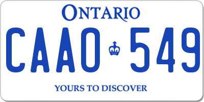 ON license plate CAAO549