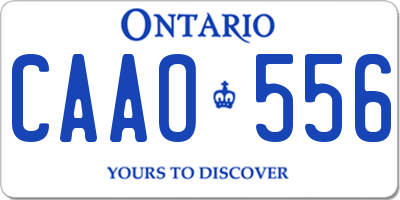 ON license plate CAAO556