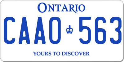 ON license plate CAAO563