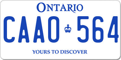 ON license plate CAAO564