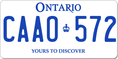 ON license plate CAAO572