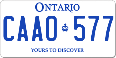 ON license plate CAAO577