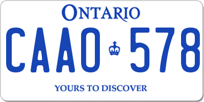 ON license plate CAAO578