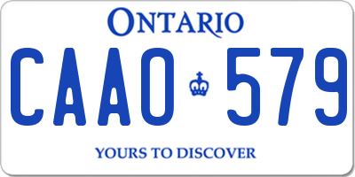 ON license plate CAAO579