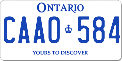 ON license plate CAAO584