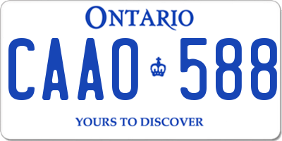 ON license plate CAAO588