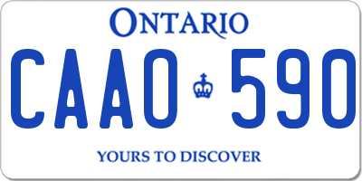 ON license plate CAAO590