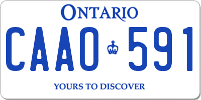 ON license plate CAAO591