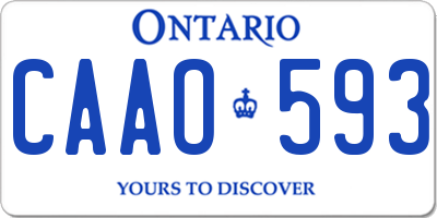 ON license plate CAAO593