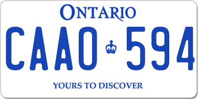 ON license plate CAAO594