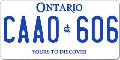 ON license plate CAAO606