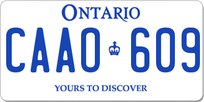 ON license plate CAAO609