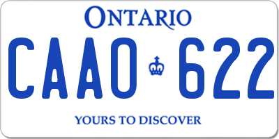 ON license plate CAAO622