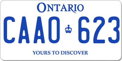 ON license plate CAAO623