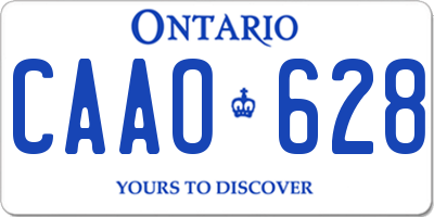 ON license plate CAAO628