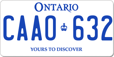 ON license plate CAAO632