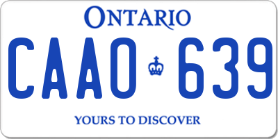 ON license plate CAAO639