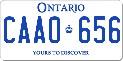 ON license plate CAAO656