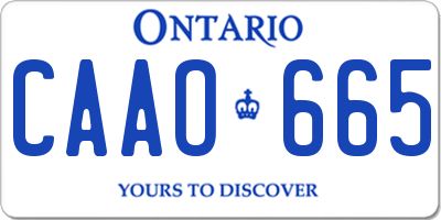 ON license plate CAAO665