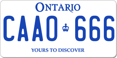 ON license plate CAAO666