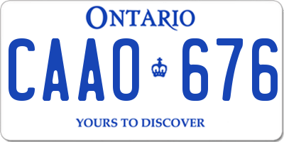 ON license plate CAAO676