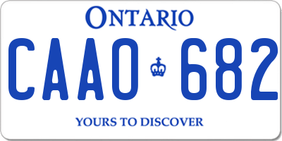 ON license plate CAAO682