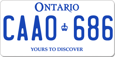 ON license plate CAAO686