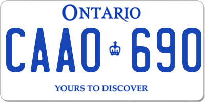 ON license plate CAAO690