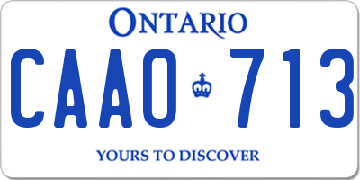 ON license plate CAAO713