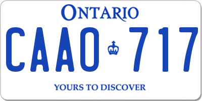 ON license plate CAAO717