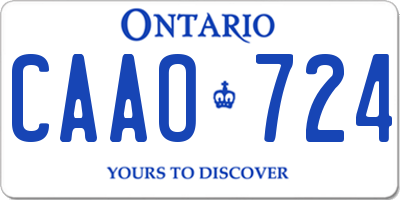 ON license plate CAAO724