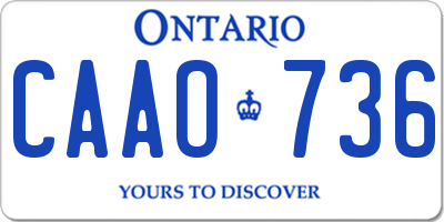 ON license plate CAAO736