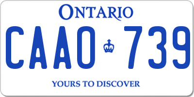 ON license plate CAAO739