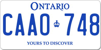 ON license plate CAAO748