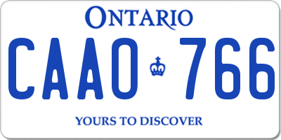 ON license plate CAAO766