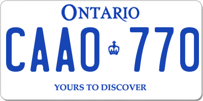 ON license plate CAAO770