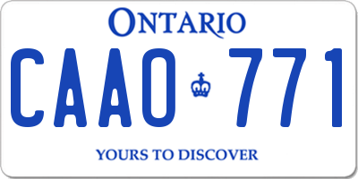 ON license plate CAAO771