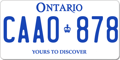 ON license plate CAAO878