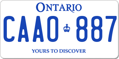 ON license plate CAAO887