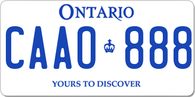 ON license plate CAAO888