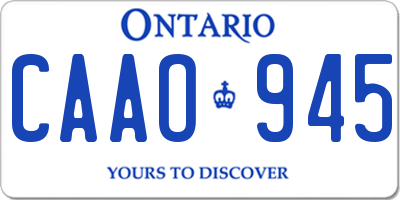 ON license plate CAAO945