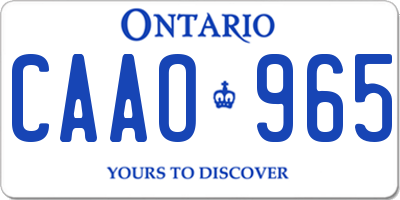 ON license plate CAAO965