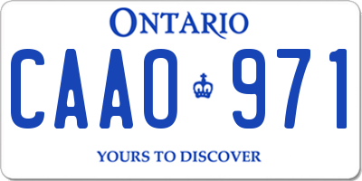 ON license plate CAAO971